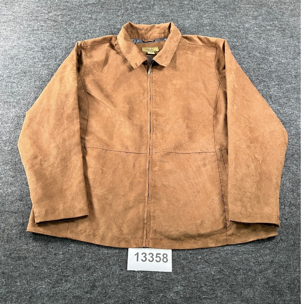 Tri-Mountain Gold Jacket Womens XL Brown Excellent Vintage Faux Suede Full Zip
